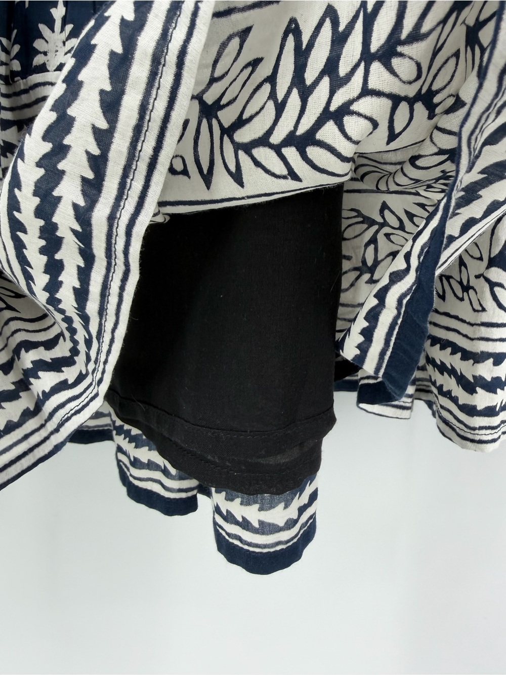 Alicia Bell NWT Mandy Ruffle Midi Skirt Silk Blend Blue White Size L - Picture 8 of 12